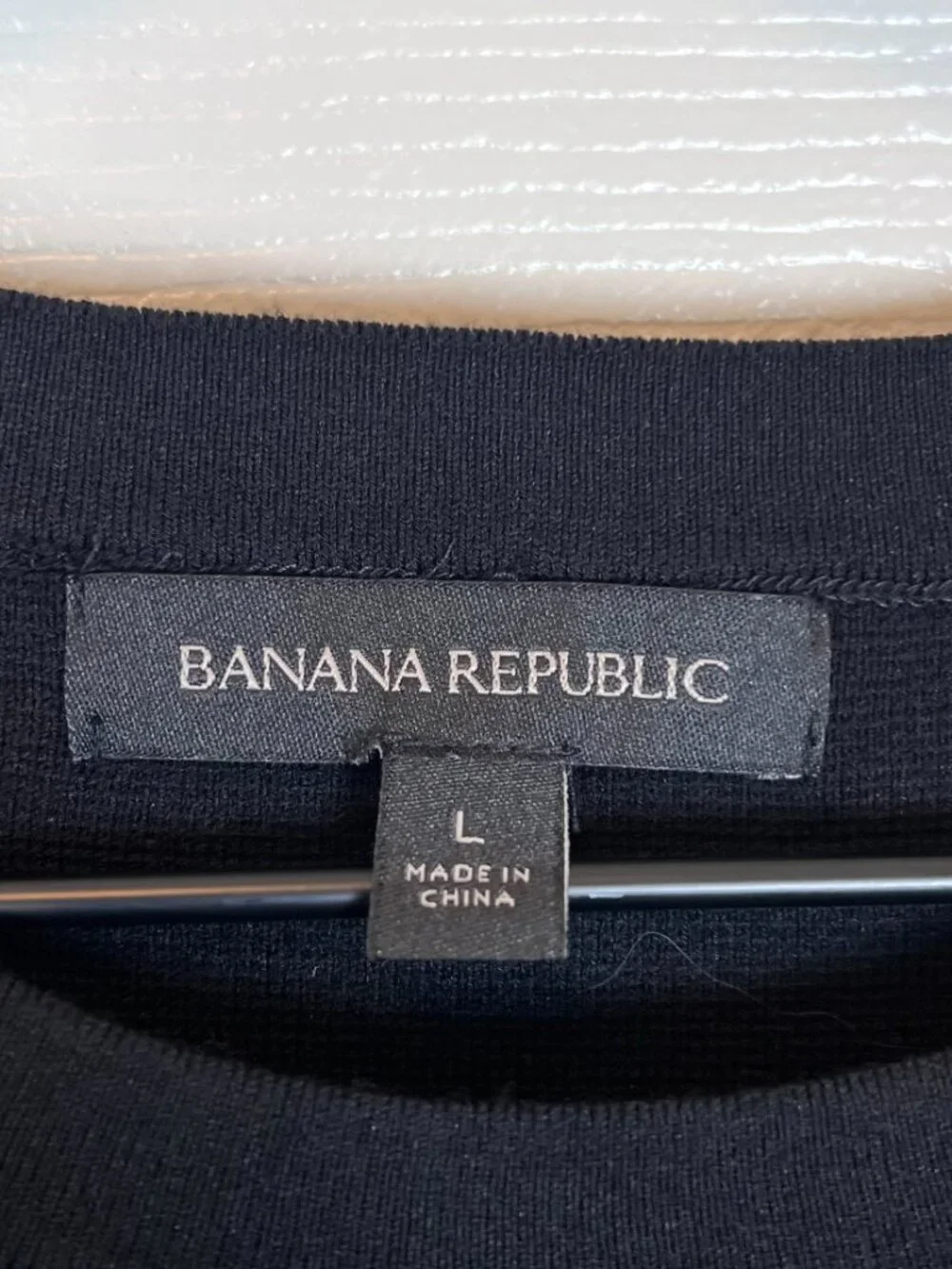 Banana Republic Short Sleeve Crewneck Sweater Black Size Large Minimalist Preppy